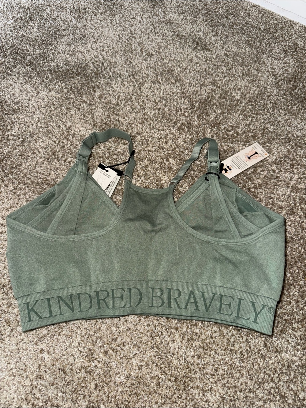 Kindred Bravely Green Hands Free Pumping & Nursing Sports Bra - Picture 2 of 3